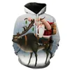 Herenhoodies 2023 Herfst/Winter Grote maten Kersthoodie Plezier en Damesmode Cadeau Kindervakantiekleding