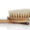 Whole-Natural Bristle Middle Long-handled Bamboo Shower Body Bath Brush Round Head Removable Shower Brush293U