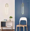 Kroonluchters Moderne Italiaans Goud U-vormige Tube Pendant Lighting Luxe Kroonluchter woonkamer Led Suspension Lampen PA0559