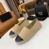 디자이너 플랫 드레스 슈즈 여성 Espadrilles Loafers 여름 패션 캔버스 구두 럭셔리 비치 슬리퍼 슬라이드