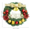 Decorative Flowers 30cm Merry Christmas Garland Wreath Decor Wall Door Hanging Ornaments Xmas Pendant Decorations