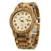 Relógios de pulso Bewell Top Brand Designer Mens Wood Watch Watch Zabra Wooden Quartz Watches for Men in Paper Gift Box 109b