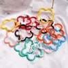 Boucles d'oreilles cerceaux coréens designer acrylique pour fille jelly couleurs mignon trèfles femmes s925 bijoux à broches en argent