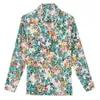 Blouses pour femmes Chemises élégantes Blouse imprimée florale Femmes Revers à manches longues Droite Soie Mode 2023 Automne Tops Taille M-4XLyolq