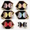 Moda 12pcs Güzel Kızlar Pu-Lather Glitter Patchwork Büyük Bowknots 10 5cm Saç Pençeleri Sevimli Çocuklar Pembe Sarı Saç Aksesuarları Topçuklar276J