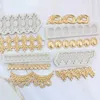 New European-style fringe fondant silicone mold gemstone pearl tassel retro lace decorative dry Pace mold