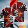 Polos de polos masculinos Darts amantes Gift Fire Bumerang Customizado 3D Men completo Men Thin Polo Camise