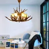 Chandeliers Retro Antler Chandelier Resin Cloth Lamps 6 Heads Villa Duplex Building Living Room Restaurant Clothing Store Home Lights PA0117