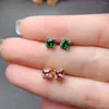 Stud Earrings Natural Diopside Women's Silver 925 Wedding Gems Sterling Certified Jewelry