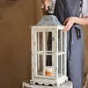Ljushållare vindtät trä hängande innehavare glashus vit rustik trä vela dekorativa casa heminredning jj60zt