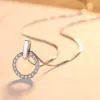 Designer 3A Zircon Ring Pendant Necklace Women Fashion Luxury Brand Box Chain s925 Silver Necklace Female Sexy Collar Chain High-end Jewelry Valentine's Day Gift