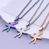 Chains Grace Fairy Ballet Dancer Necklace For Women Stainless Steel Pendant Jewelry Chain Choker Female Gift Bijoux Femme
