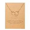 Chaînes Européenne Et Américaine Creative Papier Carte Simple Cercle Collier Chaîne Rétro Lettre Papillon Alliage Collier