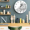 Orologi da parete Uva Vino Formaggio Barile Orologio disegnato a mano Design moderno Living Room Decor Home Decore Digitale