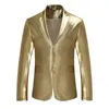 Mens Suits Blazers Shiny Gold Metallic Blazer Jacket DJ Nightclub Men Fashion Paisley Suit Singer Singer Costume Homme 231129