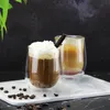 Fabrikgroßhandel Doppelschichtglas-Wärmedämmung Milchtasse Kaffeeglastasse transparentes Glas einfacher Stil