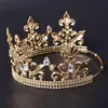 Eseres Vintage King Crown for Men 골드 큰 크기 조절 가능한 원 왕실 킹 티아라 웨딩 헤어 액세서리 C18112001270D
