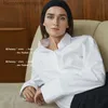 Women's Blouses Shirts 2023 Spring Totem* Summer European American Style Cotton Lapel Shirt Classic Designer Simple Loose Long Sle White Womens TopL231130