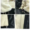 Cappotto da donna in pelle finta retrò spesso caldo inverno donna peluche pelliccia sciolta integrato risvolto giacca a maniche lunghe coreano femminile streetwear outwear 231129