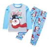 Famille correspondant tenues noël papa maman fille fils vêtements de nuit 2023 hauts pantalons bonhomme de neige pyjamas ensembles 231129