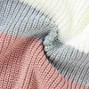 Pullover Autunno Inverno Neonate Ragazze Maglione lavorato a maglia Manica lunga Colore a contrasto Caldo Girocollo Pullover Top Maglieria Abbigliamento bambinovaiduryb