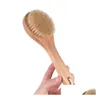 Spazzole da bagno Spugne Scrubber Spazzola per corpo pelle secca con manico corto in legno Setole di cinghiale Scrubber doccia esfoliante Masr Sn4189 Drop Oti3W