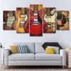 Väggkonst canvas bilder 5 paneler modern musikgitarr ingen ram oljemålning canvas konst vägg bild för säng rum odramad fotboll298w
