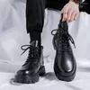 Boots High Quality Streetwear Fashion Business Casual Thick Platform Leather Wedding Loafers Shoes Harajuku Korean