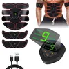 복부 근육 자극기 ABS EMS 트레이너 바디 토닝 피트니스 USB 충전식 근육 토너 운동 기계 남성 여성 훈련 Q255W