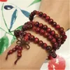 Strand Yoga 108 Minchações Pulseira de Rosário 8 mm Sândalo Buda Buda Buda Buda Buda Lotus OM