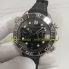 Real Photo Super Chrono Watch armbandsurer Herrens svarta urtavla keramiska Bezel 300m safirglas Automatisk kronograf Cal.9900 MEKANISK SPORT MENSKRAVER Klockor