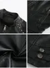 Damen Leder Faux In Frauen Sring Herbst Schwarz Jacken Reißverschluss Niet Kurz Basic Mantel Mode Schlanke Weibliche Motor Biker Pu Jacke 231129