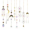 Dekoracyjny kryształowy wiatr gonta księżyca łapacza słonecznego diamentowe pryzmaty wisiant marzeń łapacz tęczy Rainbow Chaser wiszący Drop Home Decor Windchime T9i002506