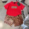 Mode garçons vêtements ensembles été à manches courtes Shorts marque de créateurs lettres impression hauts chemise enfants sport deux pièces ensemble avec étiquette SDLX