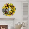 Декоративные цветы приветствуют знак искусственный венок подсолнечника для входной двери цветка ручной работы с носовой весной и летним домом