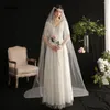 Bridal Veils Nzuk Cape Wedding Wraps Cathedral med små blommor Brudtärna Capelet rycker hår Acessorios de Noiva