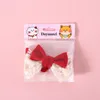 Hondenkragen Velvet Red Bow Pet Collar Birthday Year Lace Pearl Tie Princess Cat Puppy Verstelbare nek slabbetje