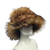 Beanie/Skull Caps New Faux Fur Hat Women's Elegant Autumn and Winter Fur Fisherman Hat Senior Warm Ladies Bucket Hat 's Plush Bucket Cap J231130