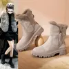 Stiefel Schnee Frauen Winter Warme Mode Designer Plattform Gladiator Rutschfeste Kurze Plüsch Wohnungen Wildleder Schuhe Mujer 231130