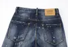 DSQ Slim Blue Herren Jeans Cool Guy Jeans Classic Hip Hop Rock Moto Casual Design Ripped Distressed Denim Biker Hole DSQ2 Jeans 401 Style