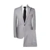 Abiti da uomo Blazer 2 pezzi / set Abito monopetto Cappotto Pantaloni lunghi Set Abbigliamento da lavoro da uomo elegante Set risvolto Pantaloni slim fit Tinta unita Lungo S 231127