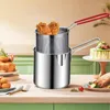 Pans Deep Fryer Pot Stainless Steel Small Cooking Portable Chicken Fried Tools For French Fries