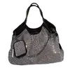 Sacs à bandoulière Bling strass seau femmes fourre-tout sac avec diamants décontracté grand sac à main et sac à main cristal élégant bandoulière chaîne 230426