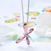 Necklace Cute Dragonfly Pendants Blue Austria Crystal Necklaces For Women Elegant Party Fine Jewelry HKD231130