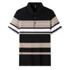 Polo da uomo Grado superiore Processo tinto in filo Designer di marca Polo estiva per uomo Striped Manica corta Casual Top Moda Abbigliamento