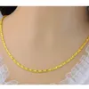 Chains Pure Gold Color 3mm Link Chain Necklace For Women 45cm Wholesale 24k Yellow Party Gifts Fashion Engagement Wedding Jewelry