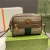 Bolsos de noche Crossbody Ophidia Bolsa para cámara Bolsos retro Monedero Lona Cuero Cierre de cremallera Cinta verde roja Hombro ajustable Bolso de cintura elegante