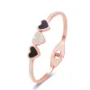 Bangle Summer Black Heart Zircon For Women Jewelry Accessories Zirconia Crystals Cute Wedding Gift