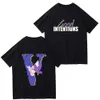 Vlone T Shirt 22SS Fashion Vlones CO Limited Turuncu 999 Büyük V Baskılı Kısa Kollu Tişört Erkek ve Kadınlar BF High Street Yarım Kollu