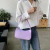 Sacos de noite Ombro Macio PU Senhoras Couro Roxo Underarm Bag Retro Cor Sólida Bolsa Design de Moda Menina Mulheres Bolsas All-Match